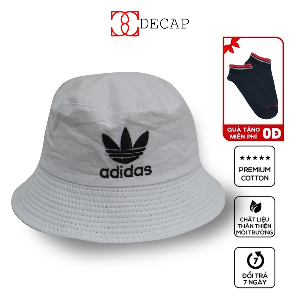Mũ bucket tai bèo nón cụp có vành Unisex nam nữ ulzzang chất vải kaki tốt phom đẹp kiểu Adidas 2 lớp | DECAP SHOP