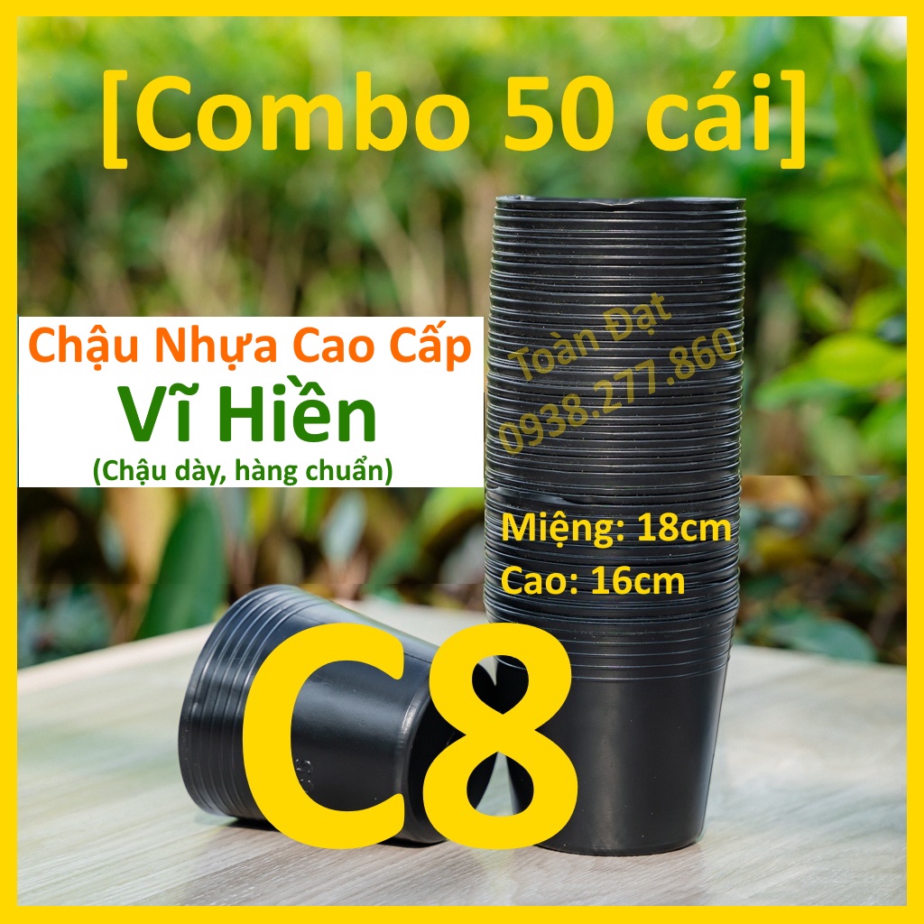 Chậu nhựa C8 , Chậu nhựa đen dẻo trồng cây giá sỉ