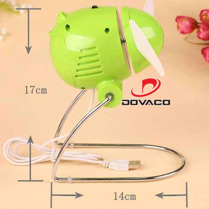 Quạt Con Cóc Mini Siêu Mát, Cắm Cổng USB 5V Hoặc Dùng Pin Tiểu AA