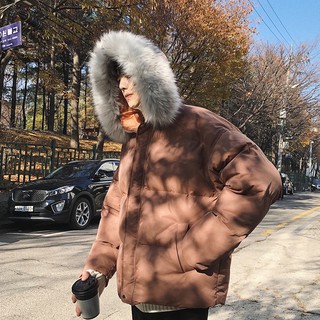 Áo khoác phao béo cổ lông nam Hàn Quốc <3