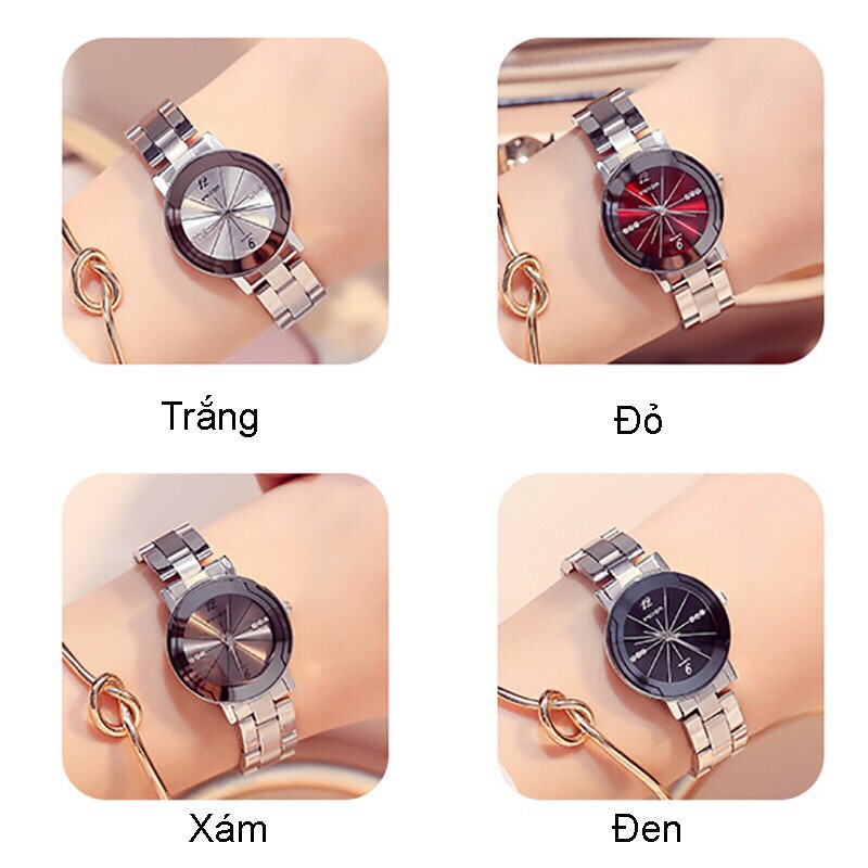 Đồng hồ nữ Wilon ms226 dây kim loại size nhỏ 26mm