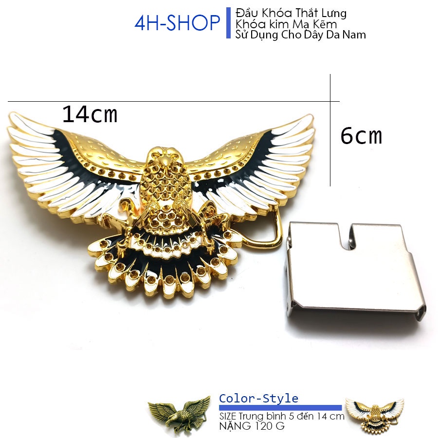 Đầu khóa thắt lưng nam da cực độc lạ, khóa bằng loại mạ kẽm chống rỉ tặng kèm đầu nối thắt lưng 4cm phong cách độc đáo.