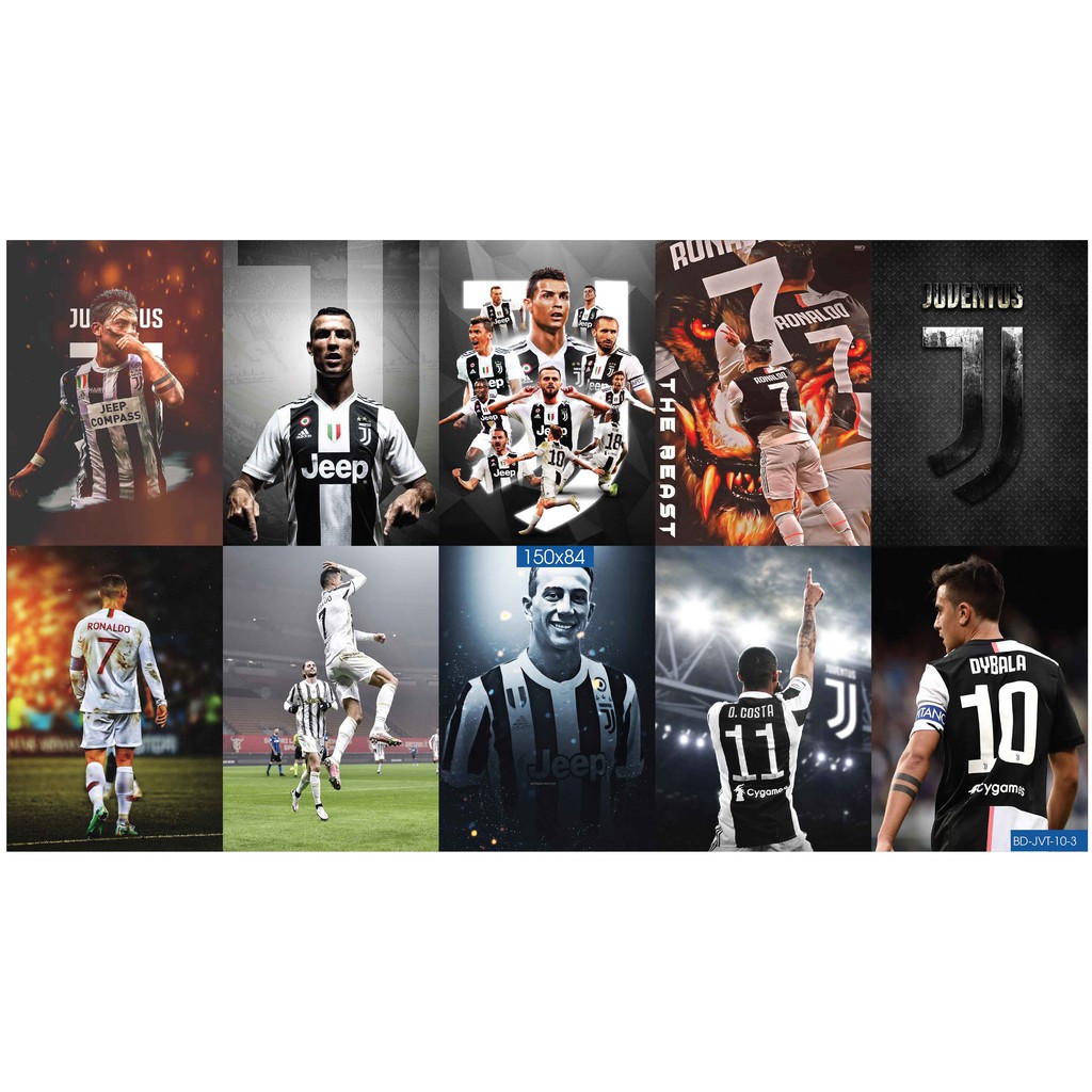 Combo Set 10 tờ Decal dán tường đội bóng Juventus