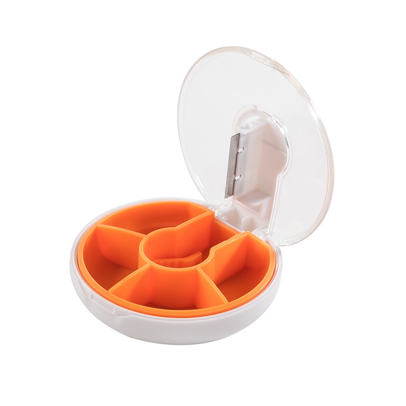 Four-compartment round pill box, two compartments, dustproof and odorless