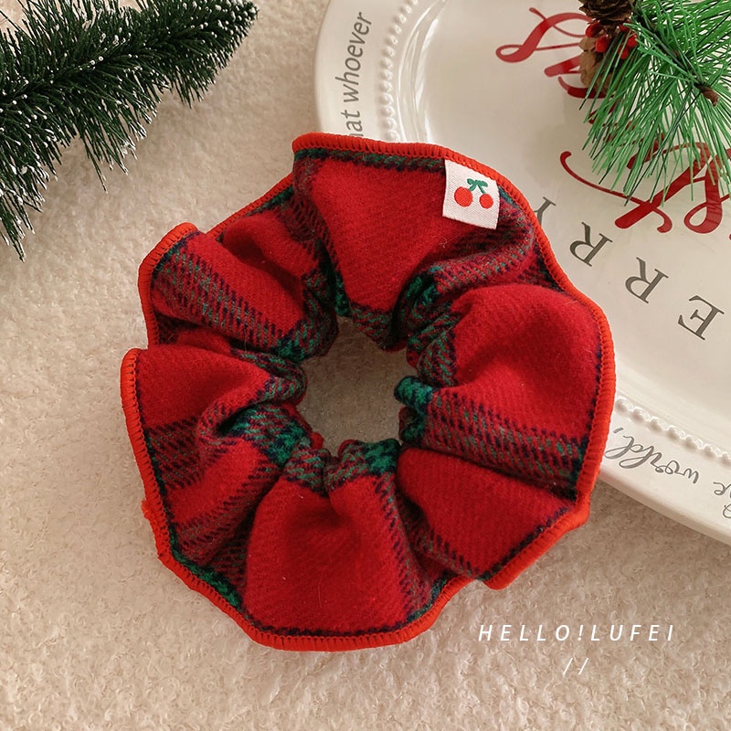 Dây Cột Tóc Nhung Phong Cách Giáng Sinh Dễ Thương