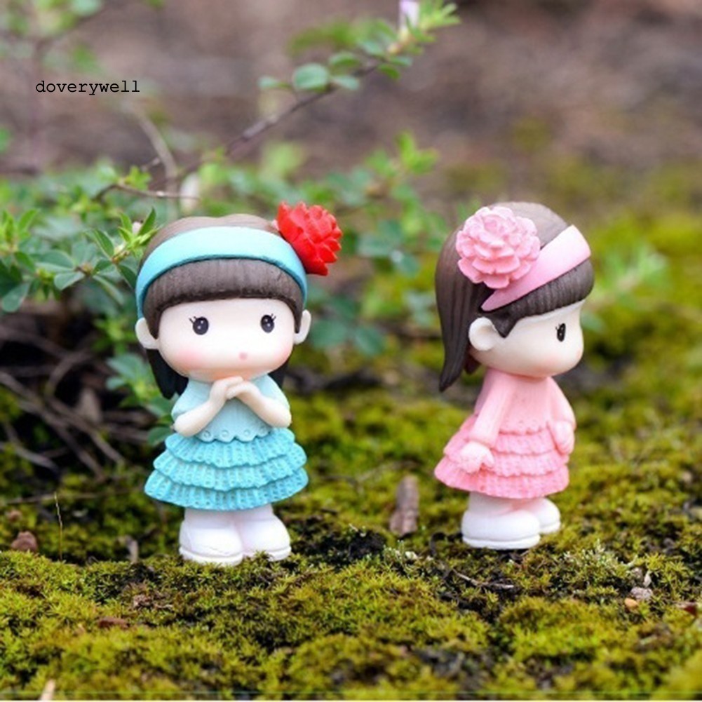 2 Mô Hình Búp Bê Mini Bằng Nhựa Resin Dùng Trang Trí Tiểu Cảnh Diy