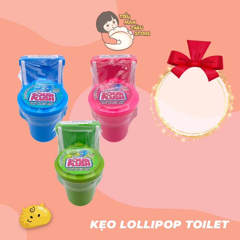 Kẹo mút bồn cầu Kidsmania Sour Flush, kẹo lollipop toilet 3 vị cho trẻ em - Tiểu Màn Thầu Store
