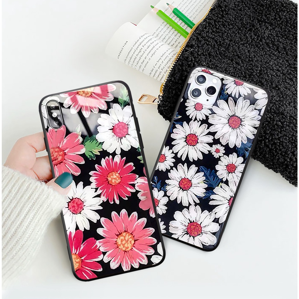 Ốp lưng iphone kính cao cấp hoa đã sắc case 14plus 14 pro max 13 12 promax 11 mini 6 6s 7 8 plus x xr xs Se