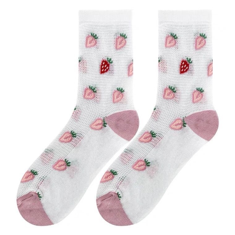 Vớ lưới cổ cao họa tiết dễ thương nhiều kiểu tùy chọn cho nữ