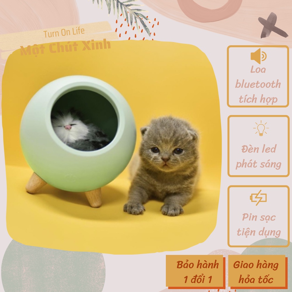 ❤Freeship-ảnh thật+video🍀 Đèn ngủ mèo bông cảm ứng dễ thương - little pet house