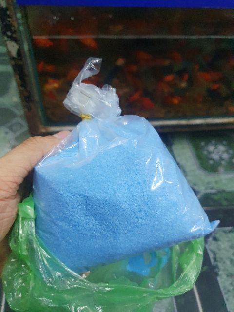 1KG CÁT THẠCH ANH XANH BIỂN TRANG TRÍ HỒ CÁ NON BỘ