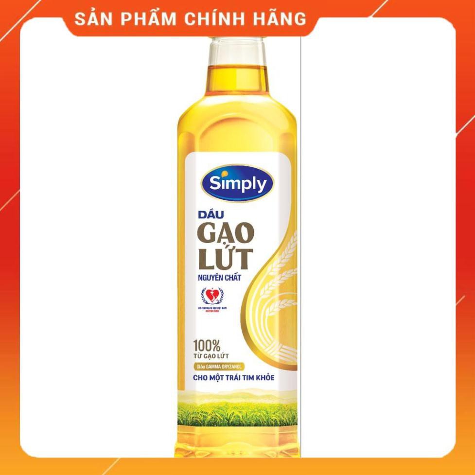 Dầu Ăn Simply Gạo Lứt Chai 1 Lít