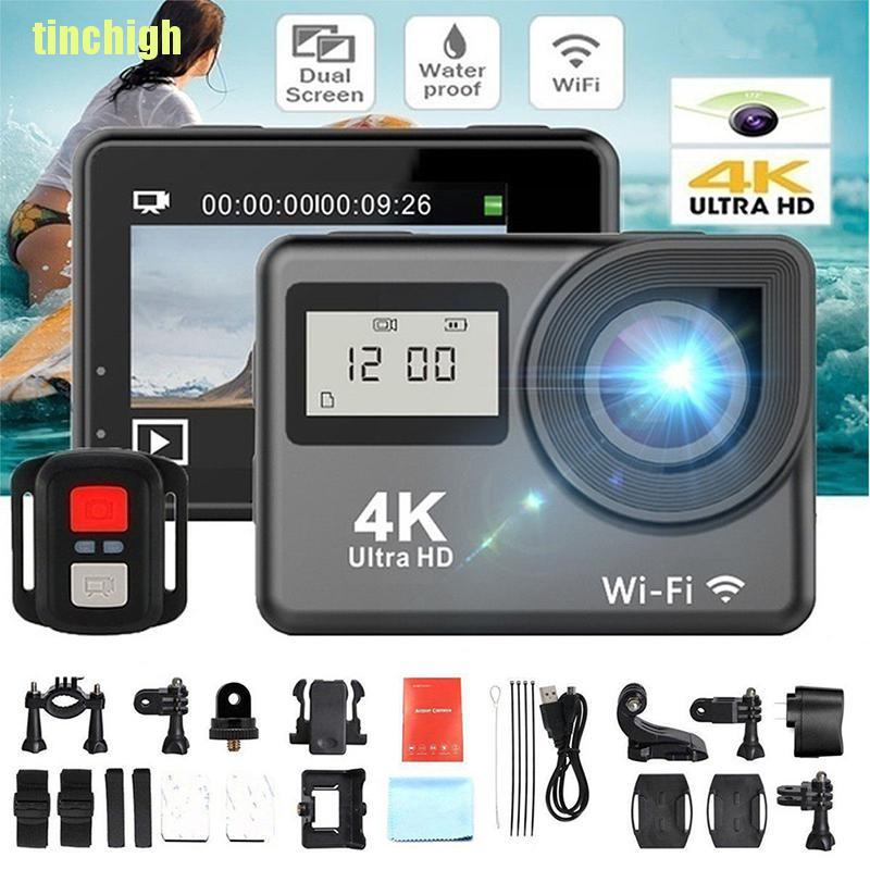 Camera hành trình hai màn hình 4K 1080P HD 2'' chống thấm nước As Go Pro Uk
