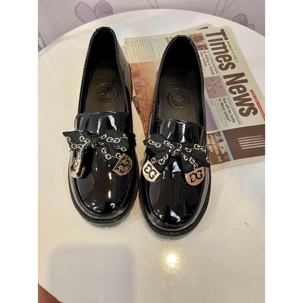 Giày lười da bóng nơ chữ mẫu mới