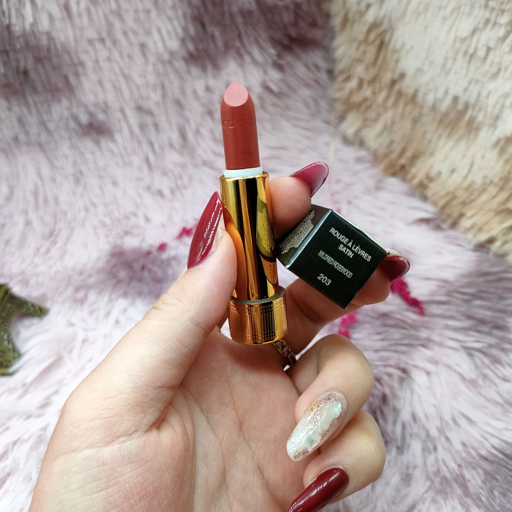 Son Gucci Rouge À Lèvres Satin Lipstick minisize 1.3g Cao Cấp son Lì Pha Dưỡng Siêu Mịn Mượt | BigBuy360 - bigbuy360.vn