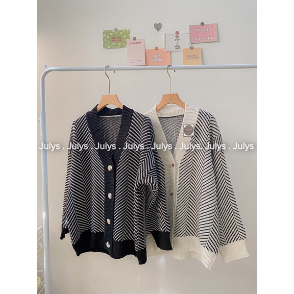Áo cardigan len xương cá JULYS STORE (ảnh thật shop chụp kèm video)