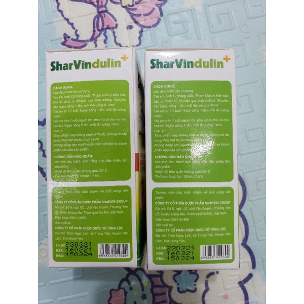 Siro tăng sức đề kháng, giúp trẻ ăn ngon Sharvin dulin+