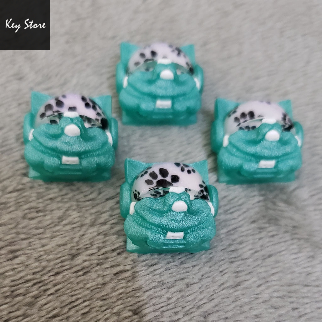 Nút bàn phím cơ artisan keycap sirius màu xanh hexagon