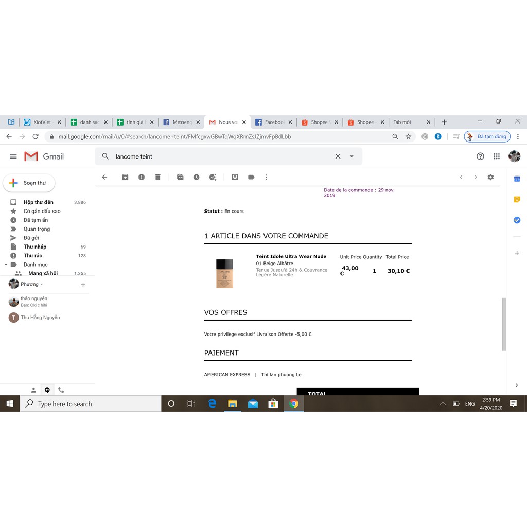 [CÓ BILL]Kem nền Lancôme Teint Idole Ultra Wear Nude unbox | BigBuy360 - bigbuy360.vn