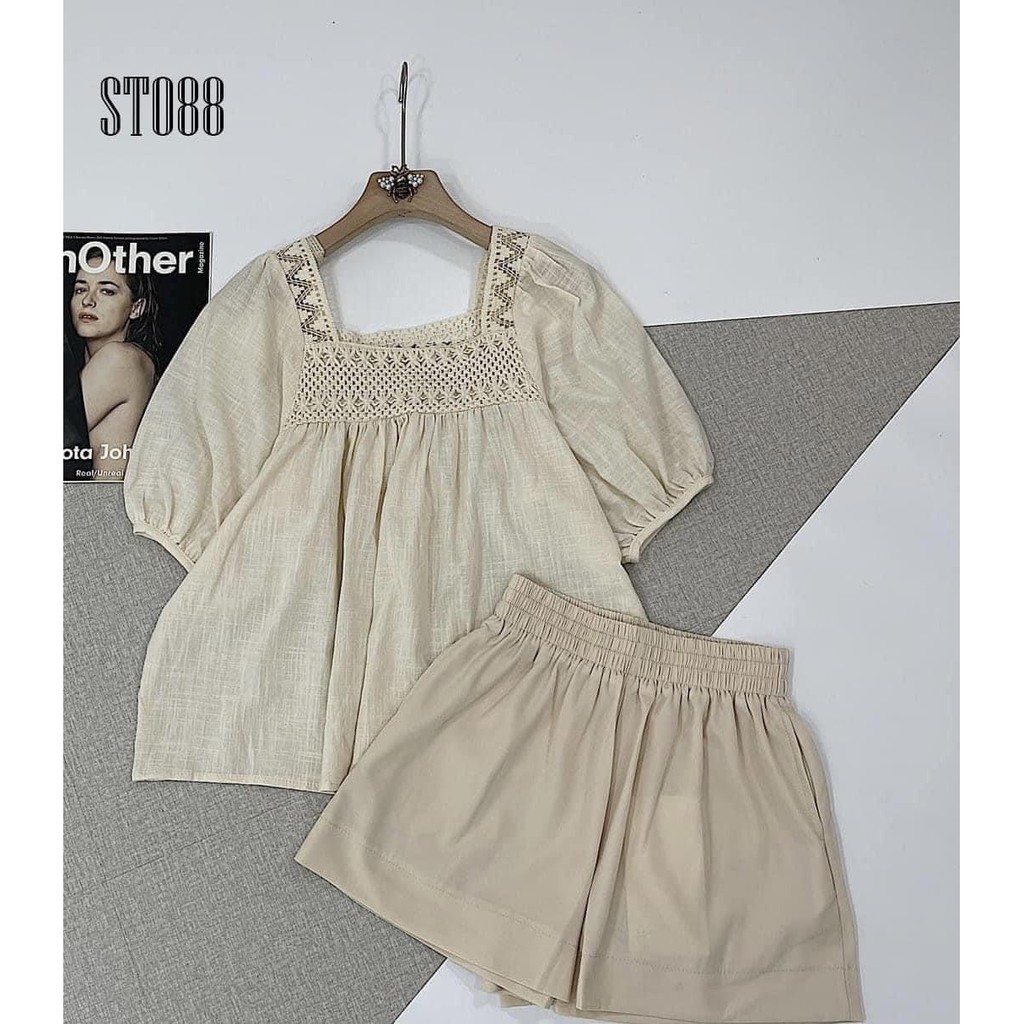 Set đồ nữ cá tính, set quần sóc áo quây đi chơi sang chảnh mùa hè đẹp 8A00053 | BigBuy360 - bigbuy360.vn