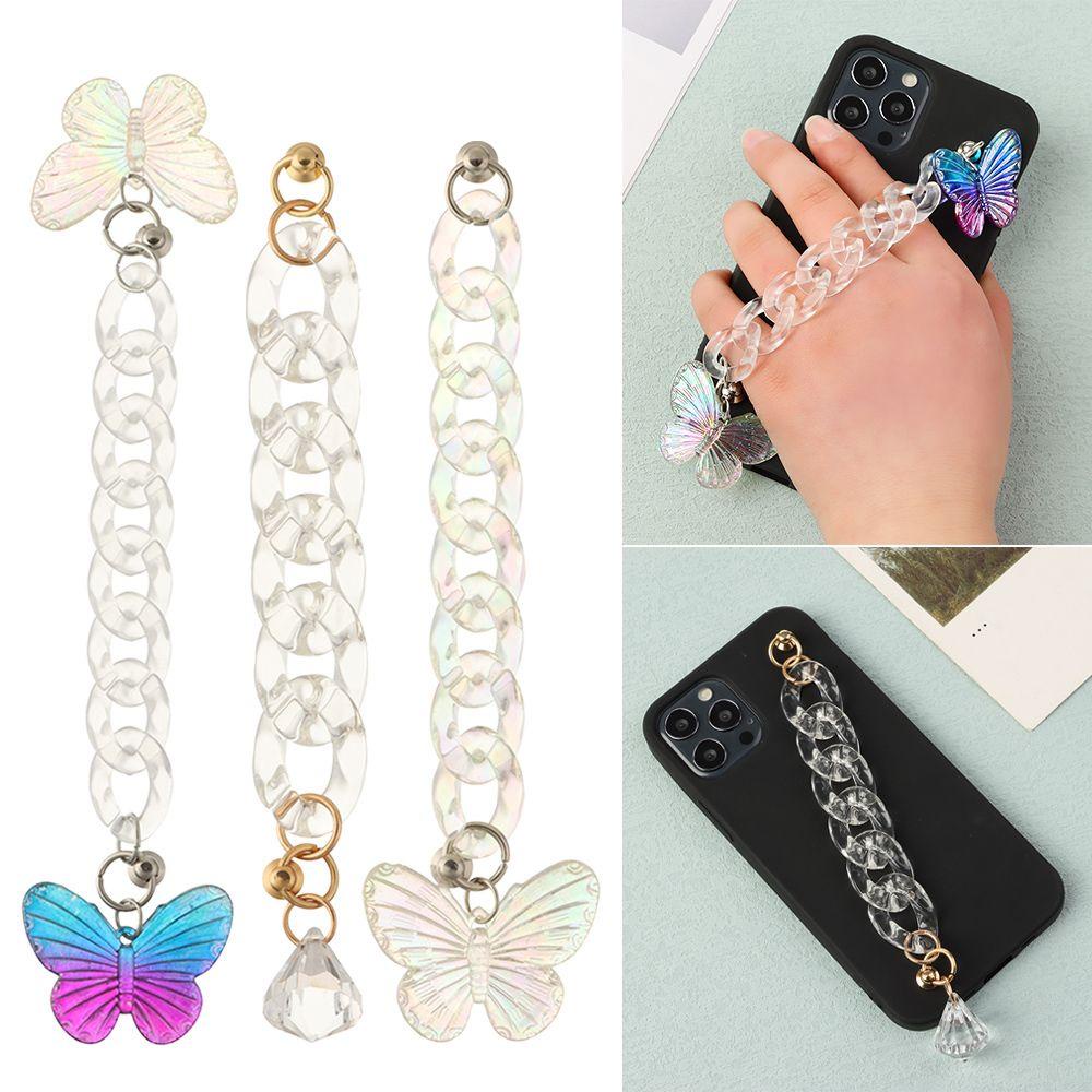 BTLIMER Dây Đeo Điện Thoại Họa Tiết Bươm Bướm Dễ Thương