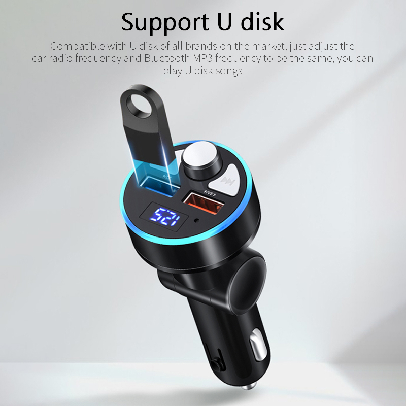 Máy Nghe Nhạc Mp3 Bluetooth 5.0 Tts Tích Hợp Cổng Sạc Usb Kép Cho Xe Hơi