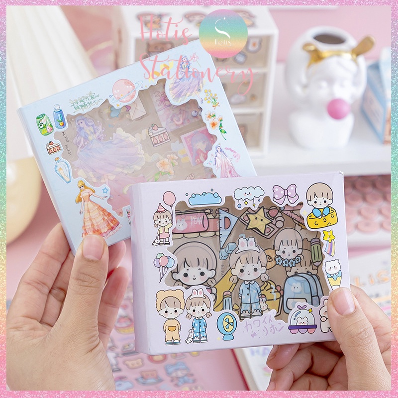 [HOTIS] Hộp 10 tờ Sticker Anime Nhật Hàn Trung trang trí sổ