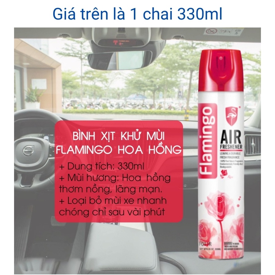 Xịt thơm phòng khử mùi ô tô khử mùi phòng ngủ Flamingo F011 330ml nhiều mùi hương tự nhiên dễ chịu