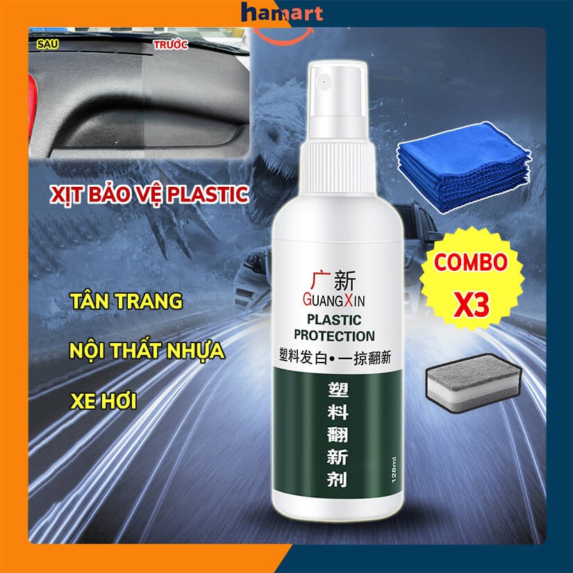 Xịt Vệ Sinh Nội Thất Oto GUANG XIN 120ml Xịt Nano Ô Tô Tân Trang Vật Liệu Nhựa Xe Hơi