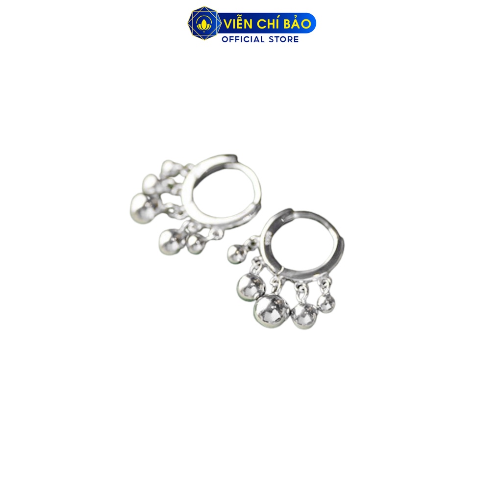 Bông tai bạc nữ bi tròn chất liệu bạc 925 thời trang phụ kiện trang sức nữ thương hiệu Viễn Chí Bảo B000307