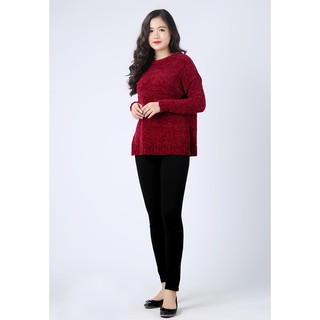 Áo len nhung nữ xẻ tà, cổ lửng - HQLENS - H808