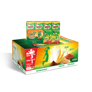   Mã GRO1MILO1 giảm 10% đơn 150K  Thùng 48 hộp sữa ngũ cốc Nestle Milo 195ml  hộp - Phiên bản 3+1 