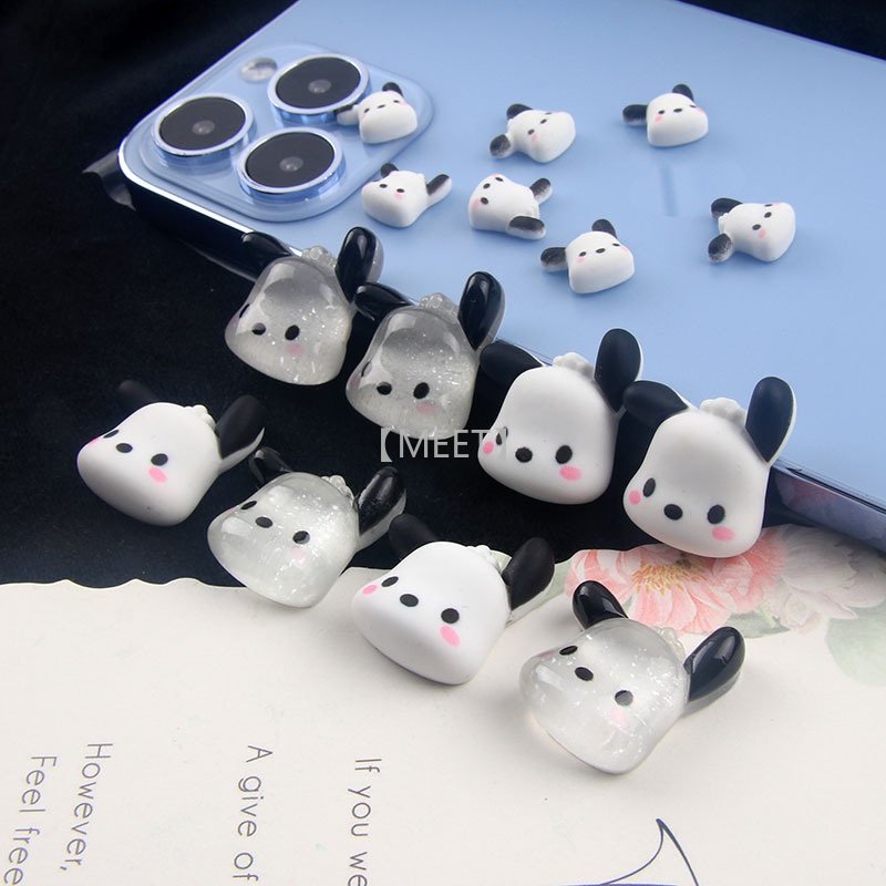 1 Chú Chó Tai Đen Bằng Nhựa Resin Làm Trang Sức Thủ Công DIY