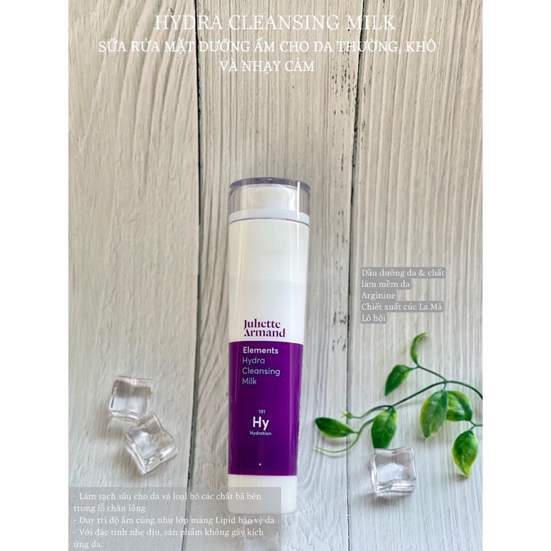 *Lưu mã 15% trên sản phẩm* Sữa rửa mặt Juliette Armand Hydra Cleansing Milk dưỡng ẩm cho da thường, khô