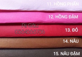 VẢI NỈ HANDMADE NHIỀU LỰA CHỌN MÀU