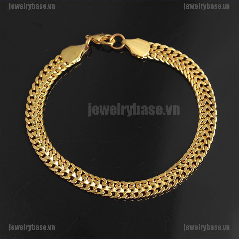 [Base] Luxury Men Stainless Steel Chain Bracelet Cuban Curb Link Hip Hop Jewelry [VN]
