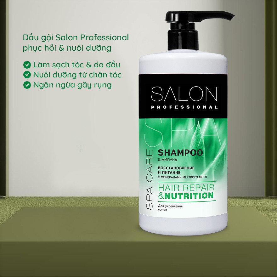 [Mã FMCGMALL giảm 8% đơn từ 250K] Dầu Gội SALON PROFESSIONAL Phục Hồi Và Nuôi Dưỡng Tóc 1000ml - TN074