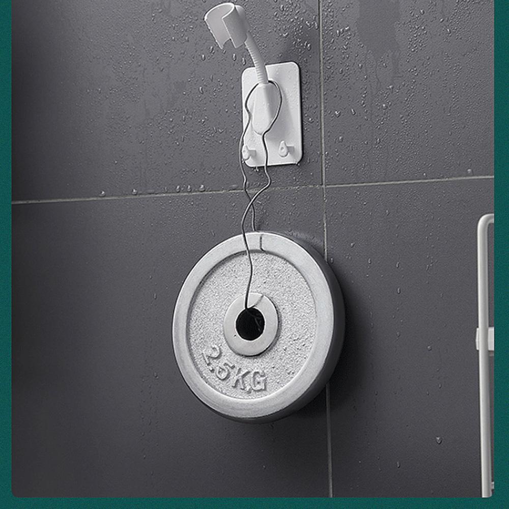 Giá Đỡ Đầu Vòi Hoa Sen Gắn Tường Tự Dính Với 2 Móc Treo Tiện Dụng