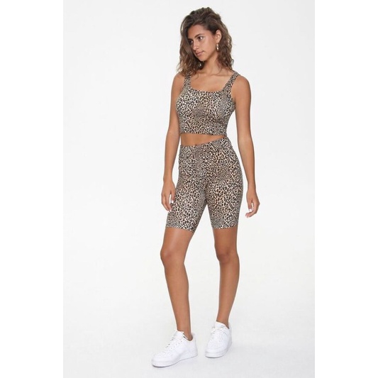 biker F21 [Leopard Print Biker Shorts]