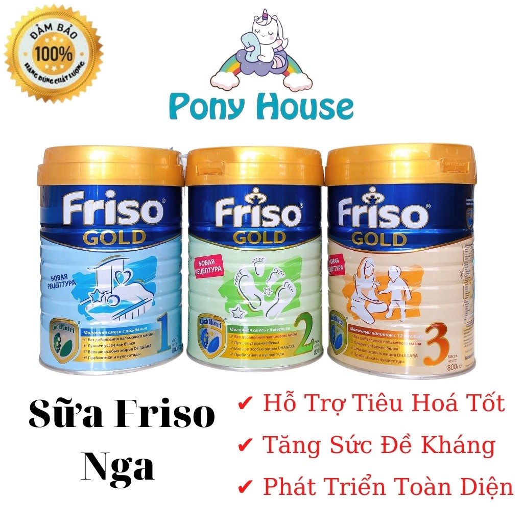 Sữa Friso Gold Nga Số 1 2 3, Lon 800g Cho Bé Chất Lượng Đảm Bảo