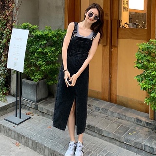 [SẴN] Yếm Jeans Dáng Dài Xẻ Tà