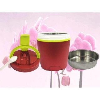 Hộp đựng thức ăn 2 ngăn ruột inox việt nhật plastic | hộp 4031-ruột inox