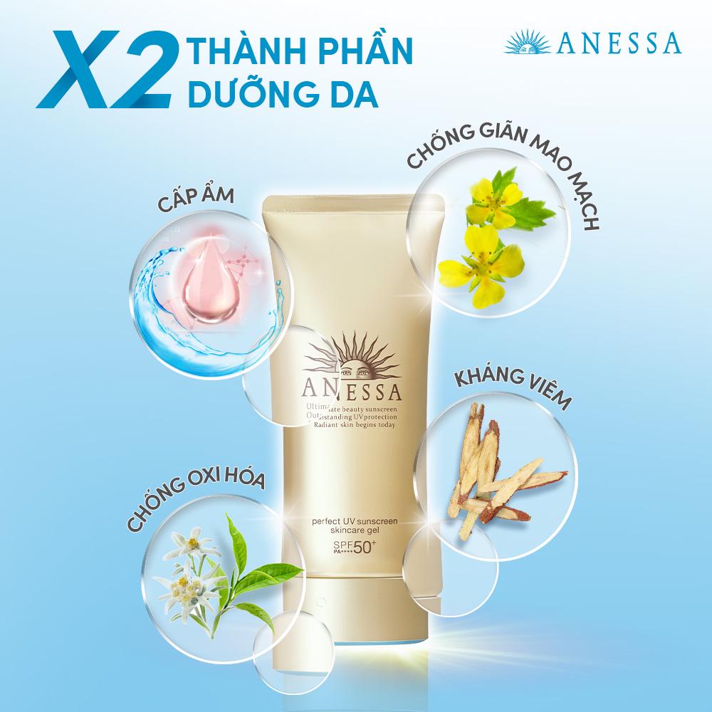 Bộ đôi Gel chống nắng bảo vệ hoàn hảo Anessa Perfect UV Sunscreen Skincare Gel 90gx2