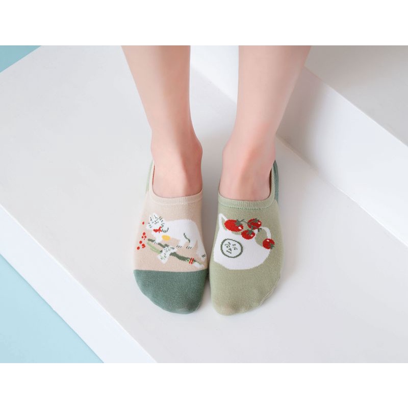 [VỚ LƯỜI] Tất họa tiết tranh mèo, mang couple xinh luôn