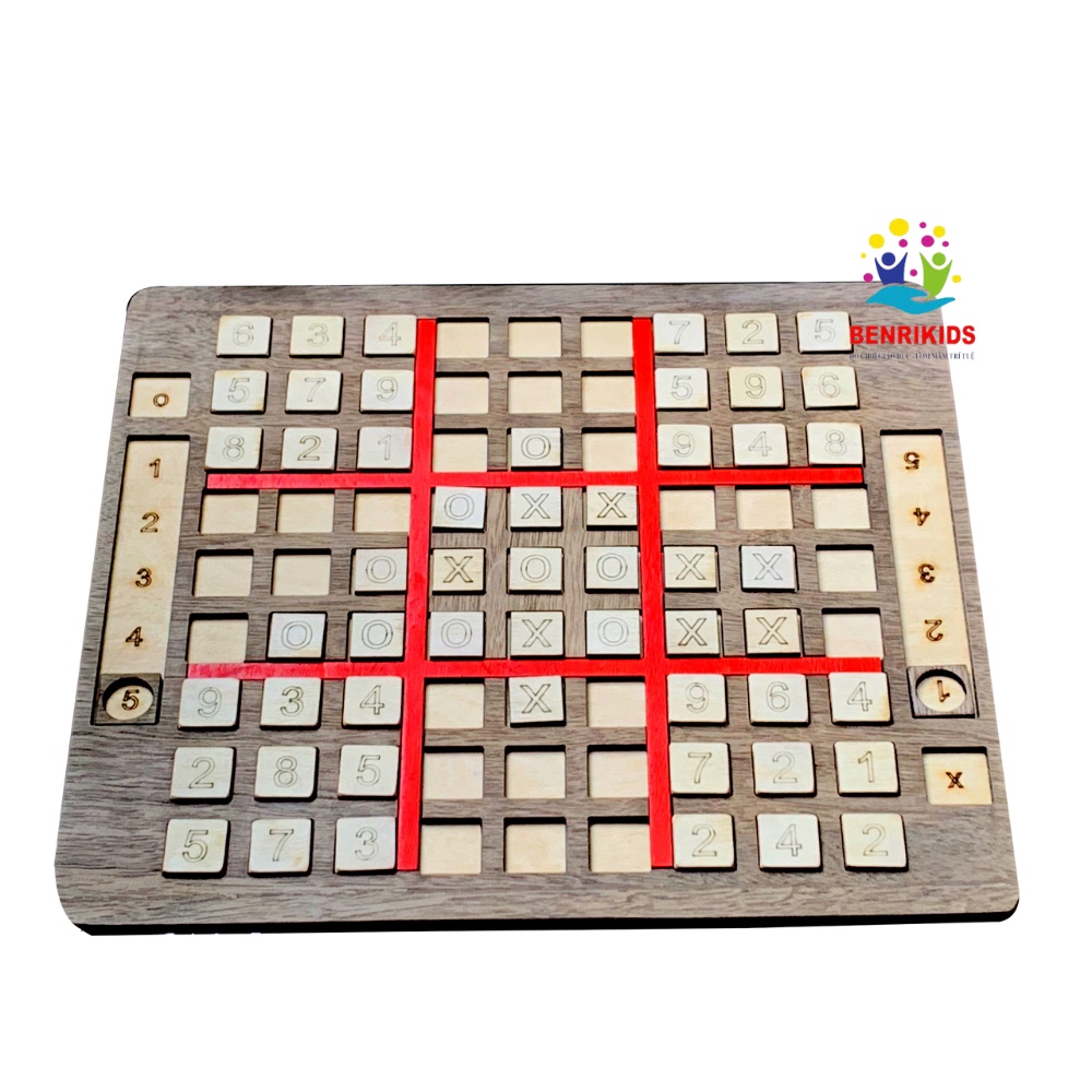 Cờ Caro Kết Hợp Cờ Sudoku Bằng Gỗ BENRIKIDS Có Thang Chia Tỷ Số Tiện Lợi