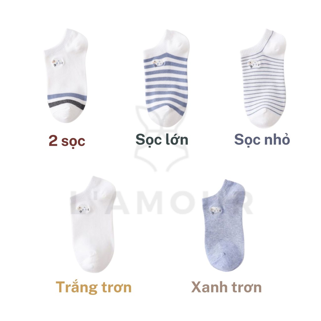 Vớ - Tất Cotton nữ cổ ngắn, hình con cừu dễ thương dễ phối đồ, L’amour mẫu T08