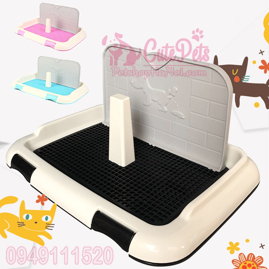 Khay vệ sinh cho chó Size lớn 67x46cm có tường và cọc cao cấp - CutePets Phụ kiện thú cưng pet shop Hà Nội