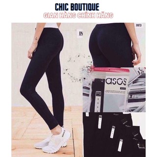 LEGGING CBT2LEGG01 Quần Legging Nữ CHIC Nâng Mông Lưng Cao Dáng Đẹp Chất Liệu Vải Cotton 100% Đen (Size 45-65kg)