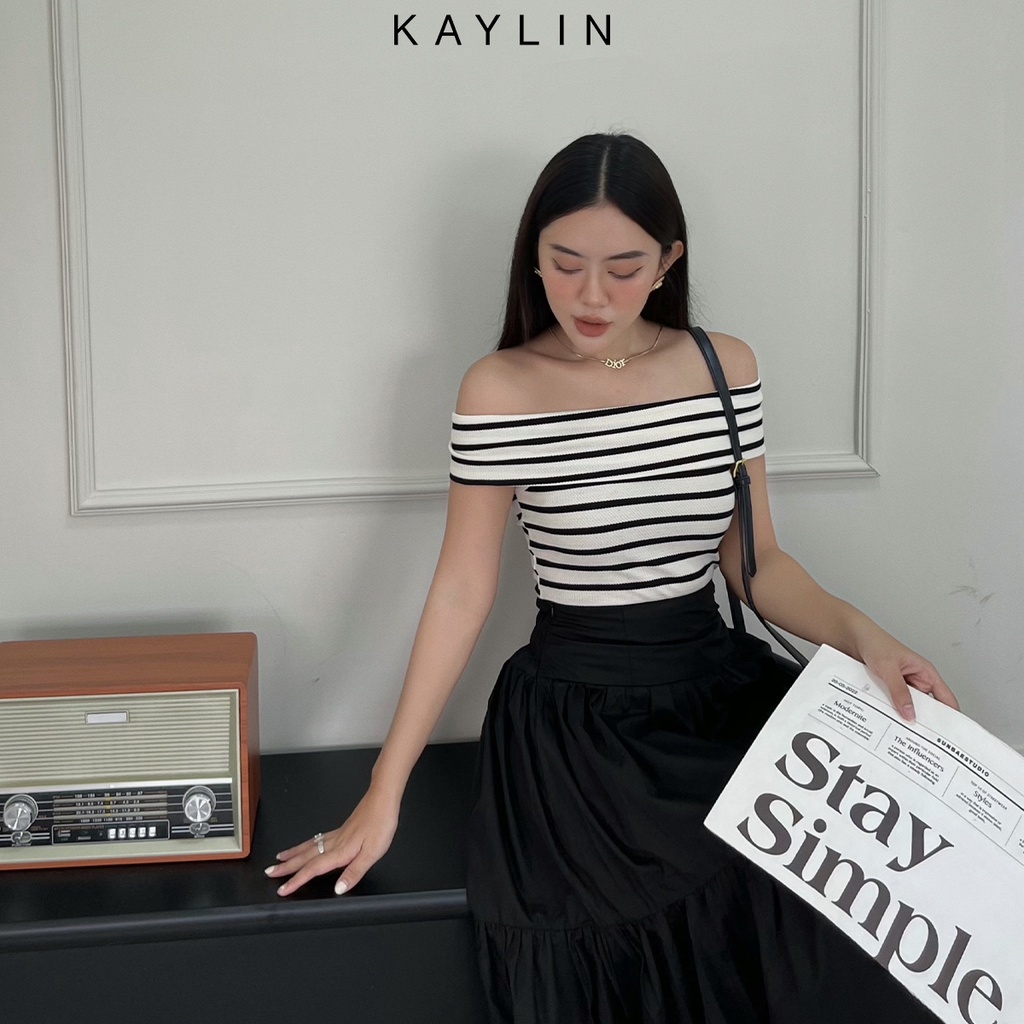 Chân váy chữ A lưng cao dáng dài xòe KAYLIN - N1798