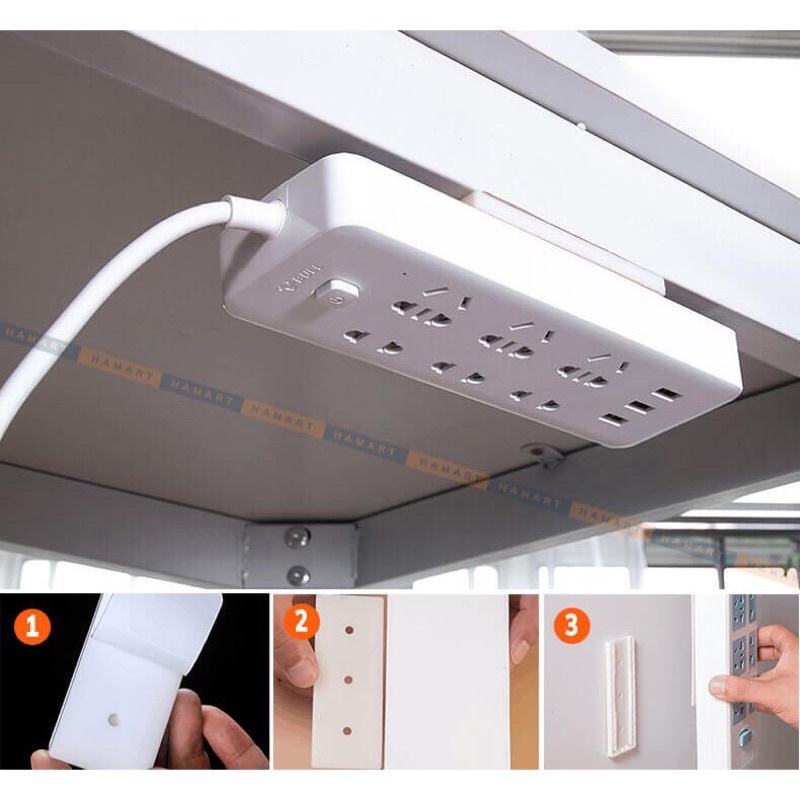 Miếng Dán Tường Treo Ổ Cắm Điện, Modem Wifi/ Giá Đỡ Treo Tường Cố Định Ổ Cắm Điện - Tee & Mee